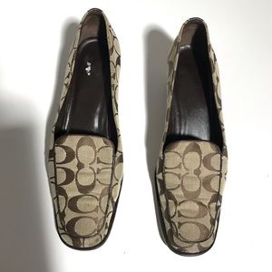 COACH Julia Signature Monogram Kitten Heels Pumps